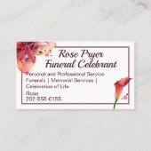 Beerdigung Celebrant Lily Blume Visitenkarte (Vorderseite)