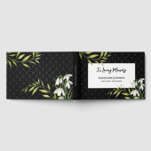 Beerdigung Classic Elegant Snowdrops Laurel Damask Gästebuch (Voll)
