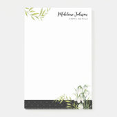 Beerdigung Classic Elegant Snowdrops Laurel Damask Post-it Klebezettel (Vorderseite)