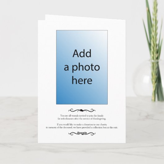 Beerdigung | Classic Order of Service Program Ankündigung (Rückseite)