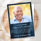 Beerdigung DANK IHNEN Foto Beileid Blue Marble Dankeskarte