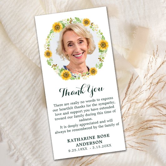 Beerdigung DANK IHNEN Gedenkstätte Foto Blumenkohl Dankeskarte