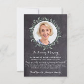 Beerdigung DANK YOU Eucalyptus Beileid Slate Foto Dankeskarte (Vorderseite)