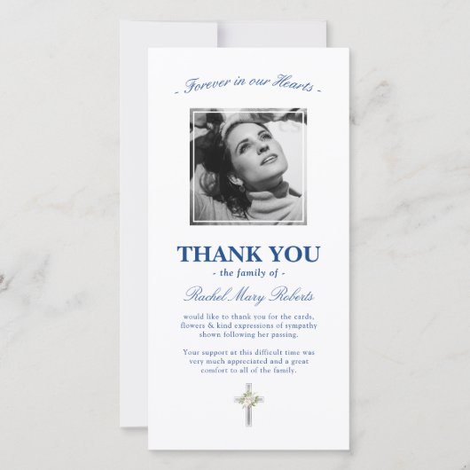 Beerdigung danke | Beileid Blue Foto (Vorderseite)