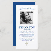 Beerdigung danke | Beileid Blue Foto (Vorne/Hinten)