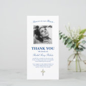 Beerdigung danke | Beileid Blue Foto (Stehend Vorderseite)