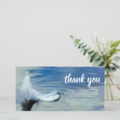 Beerdigung danke | Bereavement White Feather Karte (Stehend Vorderseite)