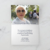 Beerdigung Danke Blue Watercolor Floral | FOTO (Innenseite)