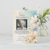 Beerdigung Danke Blume Green Beige | FOTO Karte (Stehend Vorderseite)