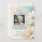 Beerdigung Danke Blume Green Beige | FOTO Karte (Vorderseite)