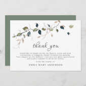 Beerdigung Danke Botanische Elegant Card (Vorne/Hinten)