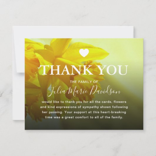 Beerdigung danke | Daffodil Memorial (Vorderseite)