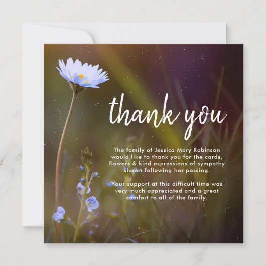 Beerdigung danke | Daisy-Blume (Vorderseite)