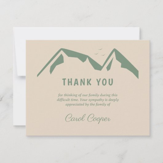 Beerdigung Danke, dass ihr eine Karte mit grünen B (Vorderseite)