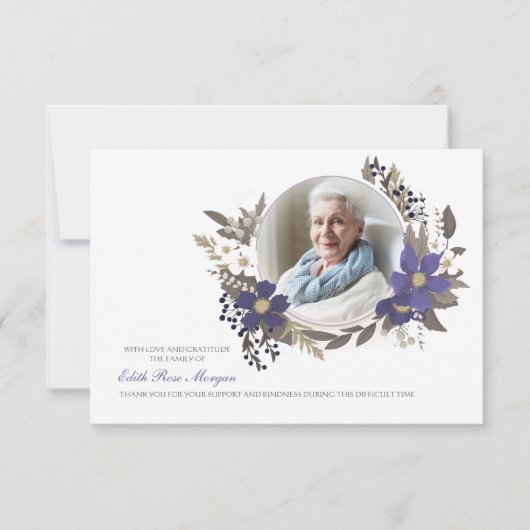 Beerdigung Danke Foto Blumenkarte (Vorderseite)