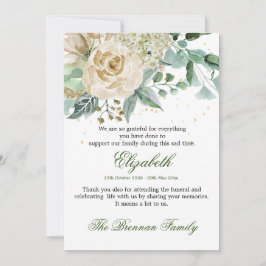 Beerdigung Danke Foto Elegante Rose Foliage Einladung