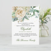 Beerdigung Danke Foto Elegante Rose Foliage Einladung (Stehend Vorderseite)