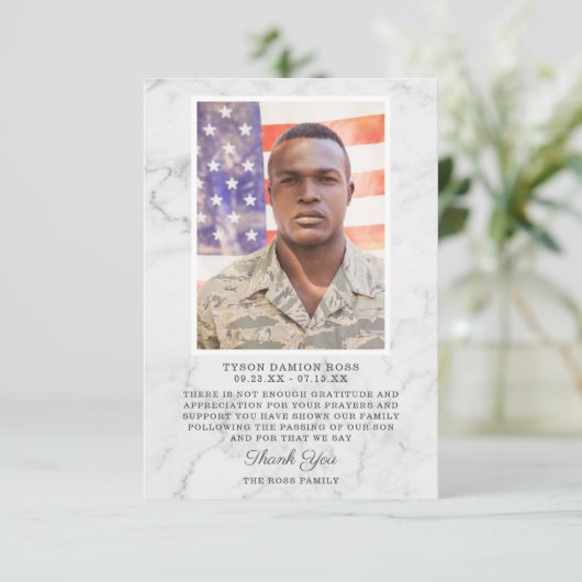 Beerdigung danke | Foto Keepake (Stehend Vorderseite)