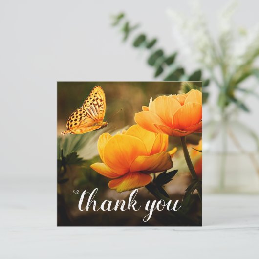 Beerdigung danke | Gelborange Blume (Stehend Vorderseite)