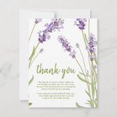Beerdigung Danke, Hinweis | Behreavement Lavender Dankeskarte (Vorderseite)
