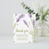 Beerdigung Danke, Hinweis | Behreavement Lavender Dankeskarte (Stehend Vorderseite)