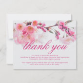 Beerdigung Danke, Hinweis | Cherry Blossom Beileid Dankeskarte (Vorderseite)
