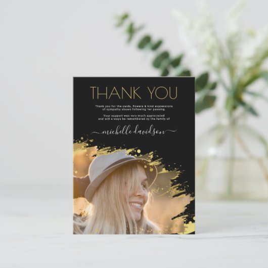 Beerdigung Danke, Hinweis Dankeskarte (Stehend Vorderseite)