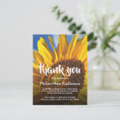 Beerdigung Danke, Hinweis | Lebhafte Sonnenblume Dankeskarte (Stehend Vorderseite)