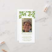 Beerdigung Danke, Hinweis | Memorial-Foto Karte (Vorderseite/Rückseite Beispiel)