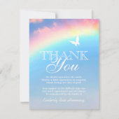 Beerdigung Danke, Hinweis | Rainbow Butterfly Dankeskarte (Vorderseite)