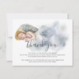 Beerdigung Danke, Hinweis | Schlafmädchen Angel Dankeskarte