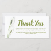 Beerdigung Danke, Hinweis | Weiße Lilie Karte (Vorderseite)