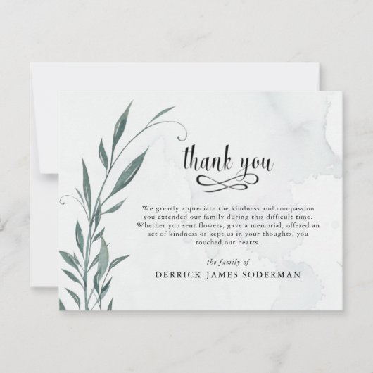 Beerdigung danke Ihnen Botanischer grüner Wein (Vorderseite)