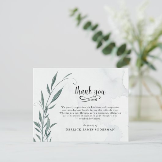 Beerdigung danke Ihnen Botanischer grüner Wein (Stehend Vorderseite)