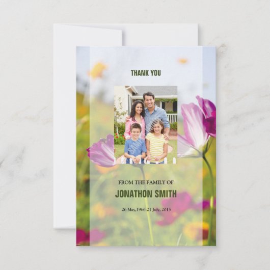 Beerdigung danke Ihnen Fotokarte (Vorderseite)