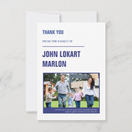 Beerdigung danke Ihnen Fotokarte (Vorderseite)