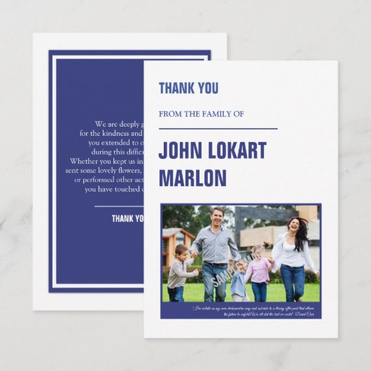 Beerdigung danke Ihnen Fotokarte (Vorne/Hinten)