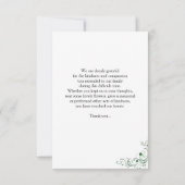 Beerdigung danke Ihnen Fotokarte Einladung (Rückseite)