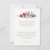Beerdigung danke Ihnen Karten klein | Forest Flora (Rückseite)
