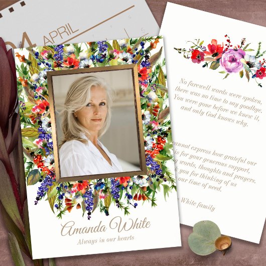 Beerdigung danke Ihnen Karten klein | Forest Flora