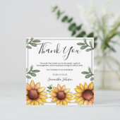 Beerdigung danke Ihnen rustikale Sonnenblumen ein (Stehend Vorderseite)