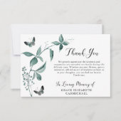 Beerdigung danke Ihnen Schmetterling Botanical Sag (Vorderseite)