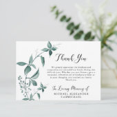 Beerdigung danke Ihnen Watercolor Botanical Green (Stehend Vorderseite)