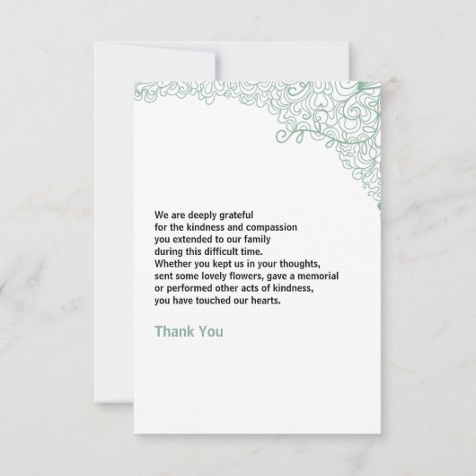 Beerdigung Danke Karte (Rückseite)