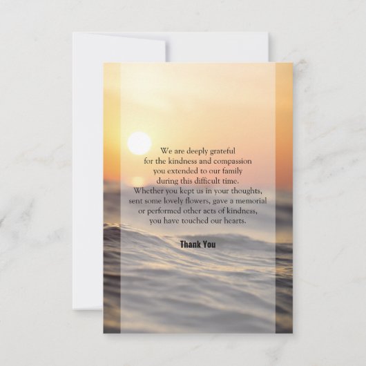 Beerdigung Danke Karte (Rückseite)