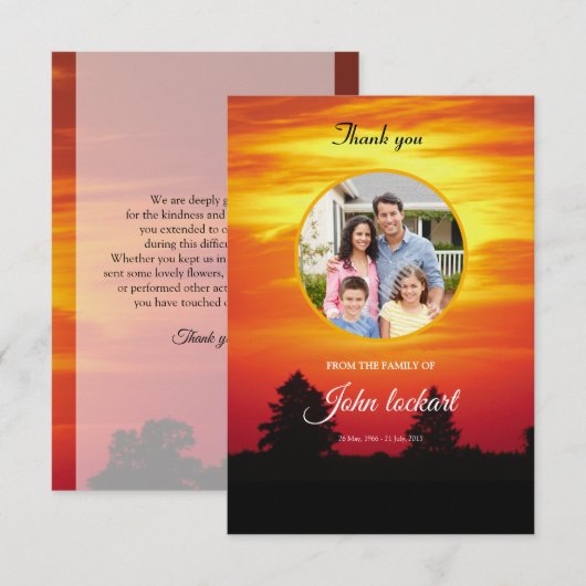 Beerdigung Danke Karte (Vorne/Hinten)