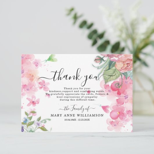 Beerdigung Danke Karte (Stehend Vorderseite)