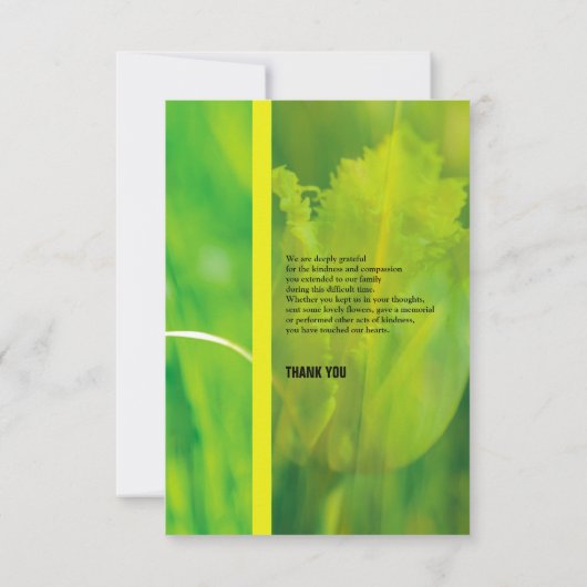 Beerdigung Danke Karte (Rückseite)