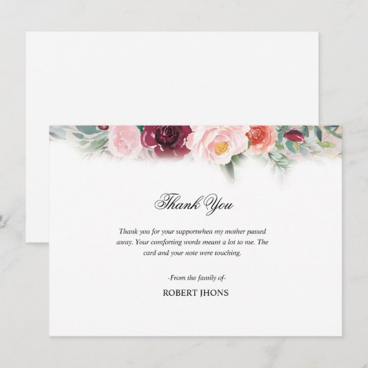 Beerdigung Danke Karte (Vorne/Hinten)