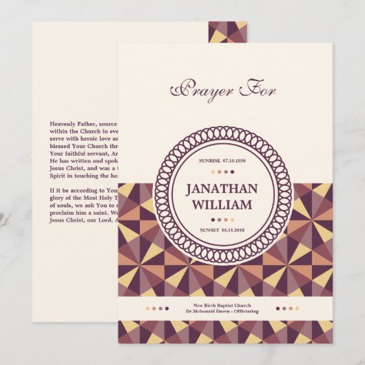 Beerdigung Danke Karte (Vorne/Hinten)